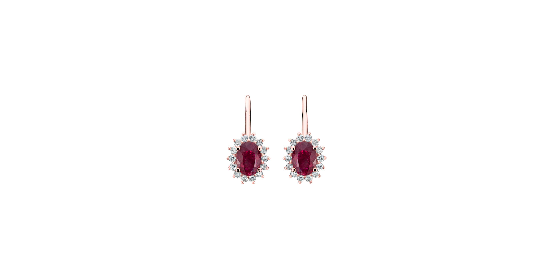 Diamond earrings with Ruby Princess