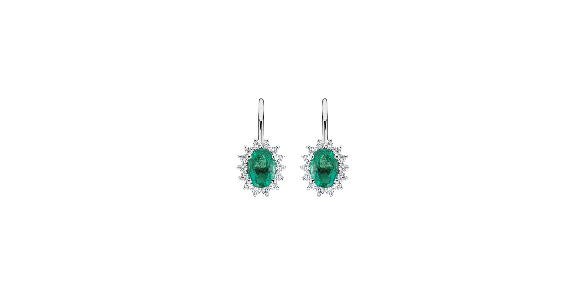 Diamond earrings with Emerald Princess
