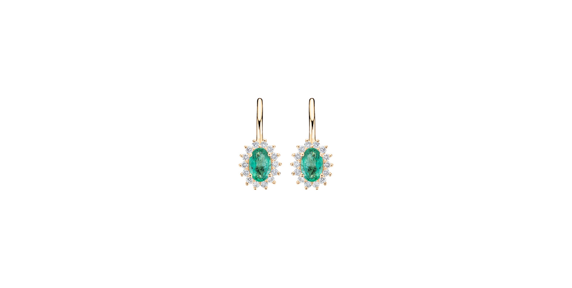 Diamond earrings with Emerald Princess