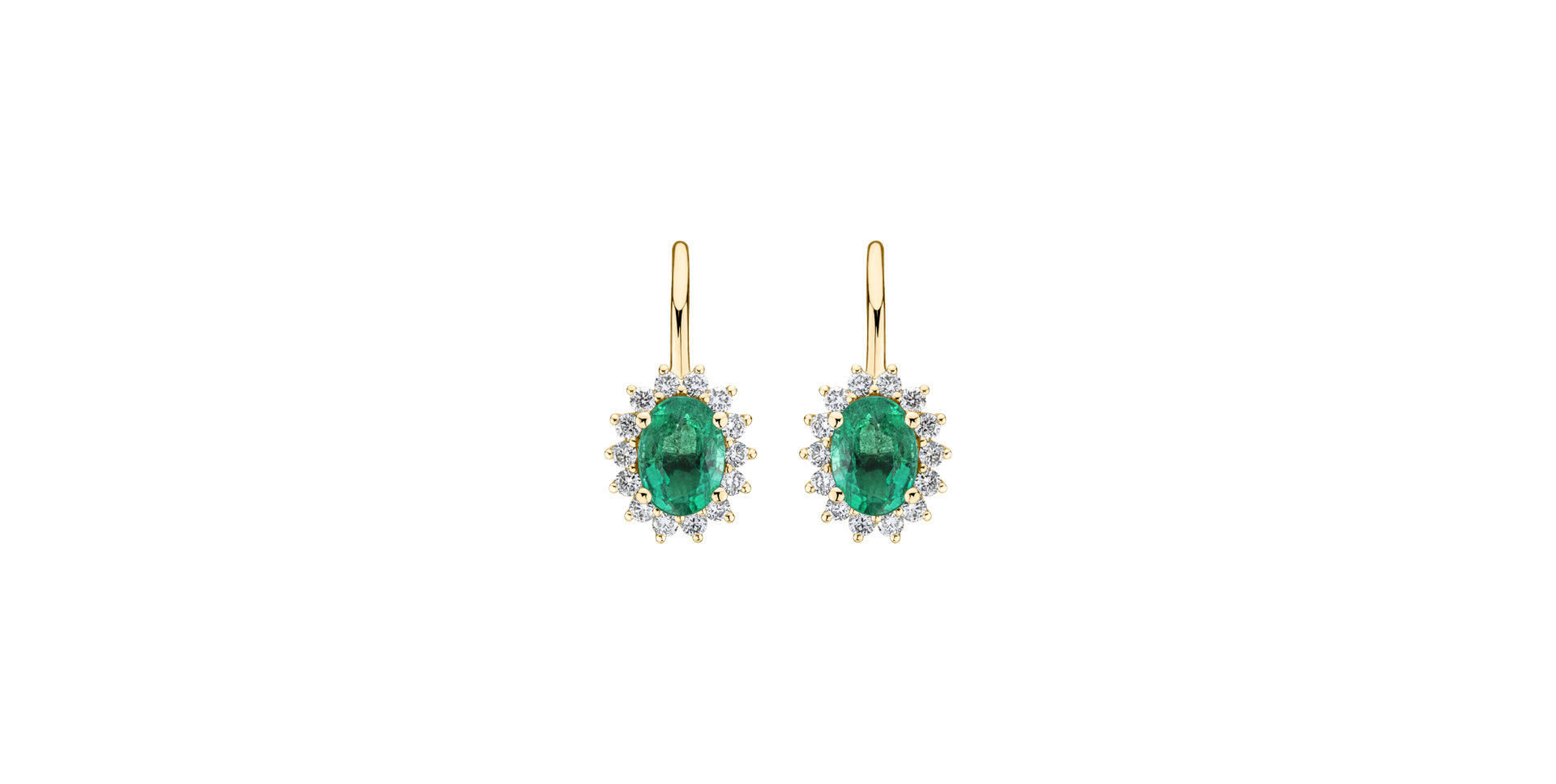 Diamond earrings with Emerald Princess