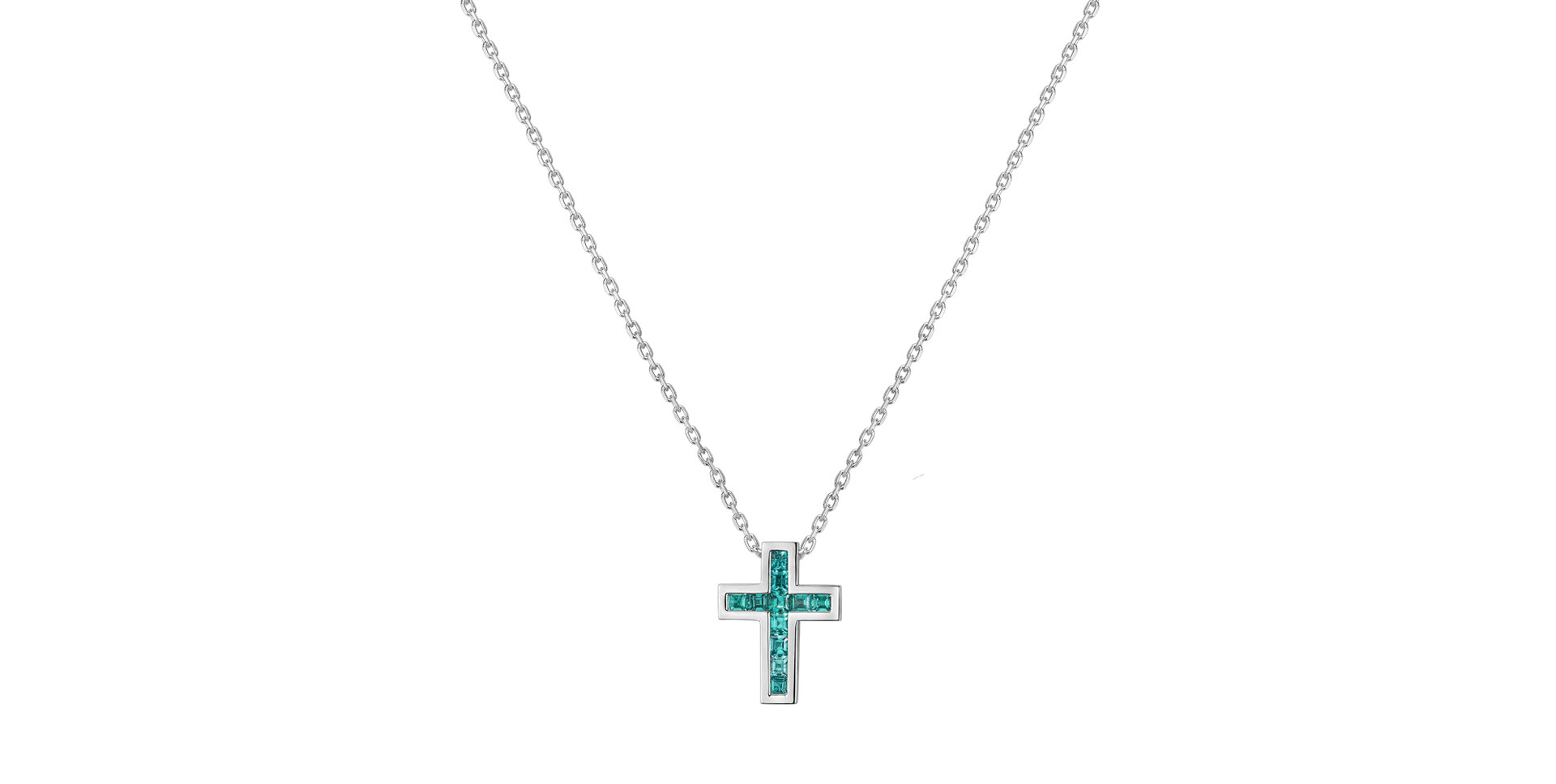 Necklace with Paraiba Cross Charm