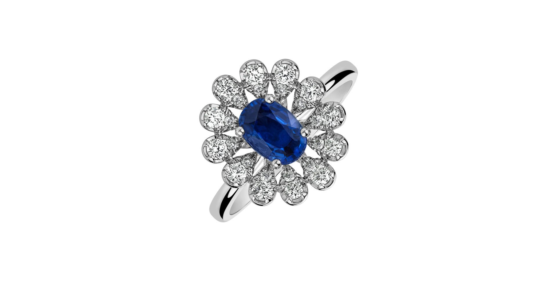 Diamond ring with Sapphire Floral Treasure