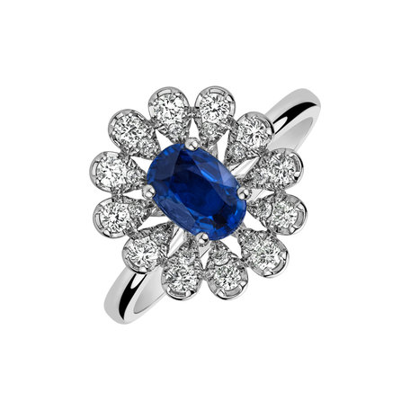 Diamond ring with Sapphire Floral Treasure