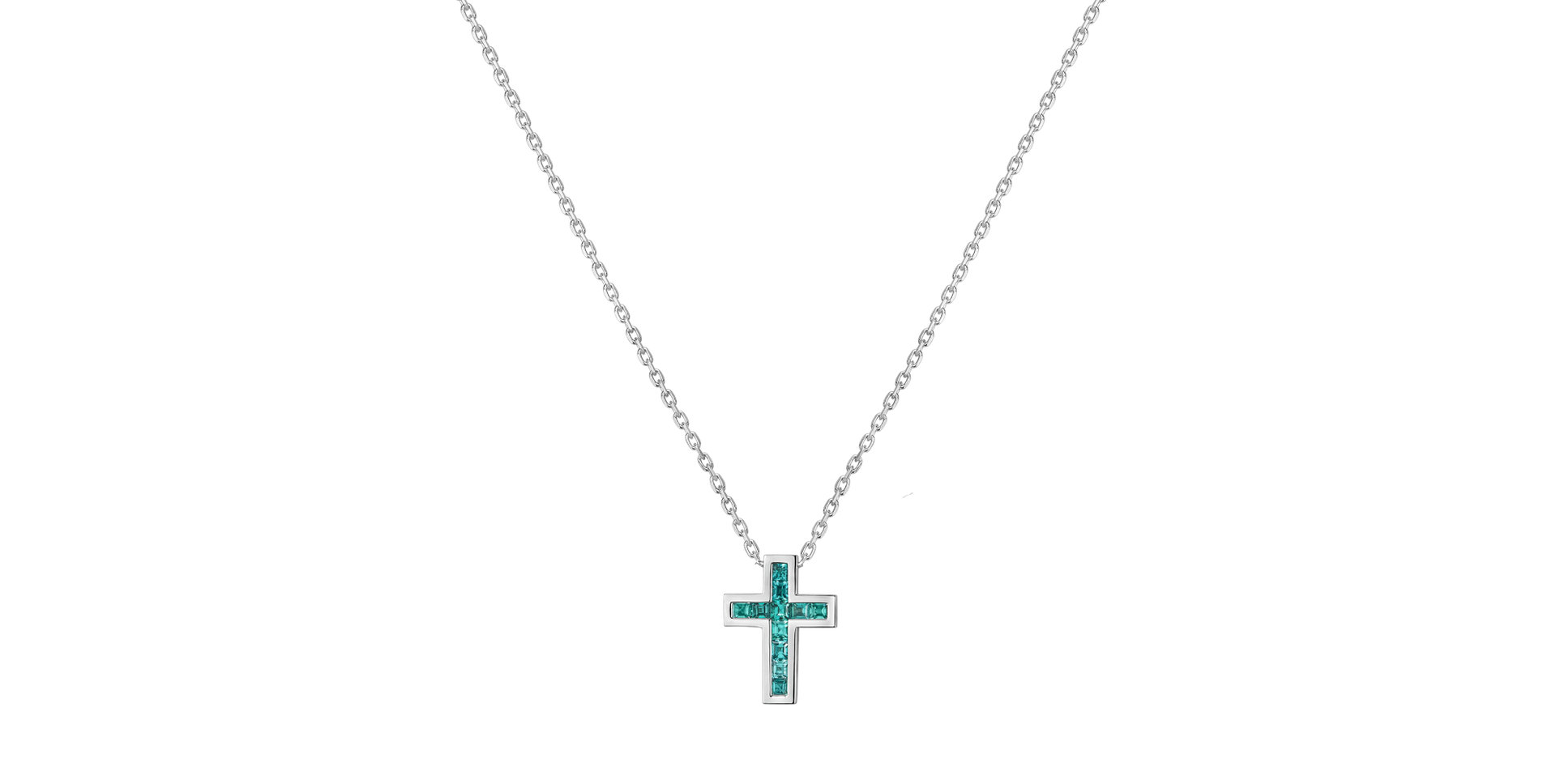 Necklace with Paraiba Cross Charm