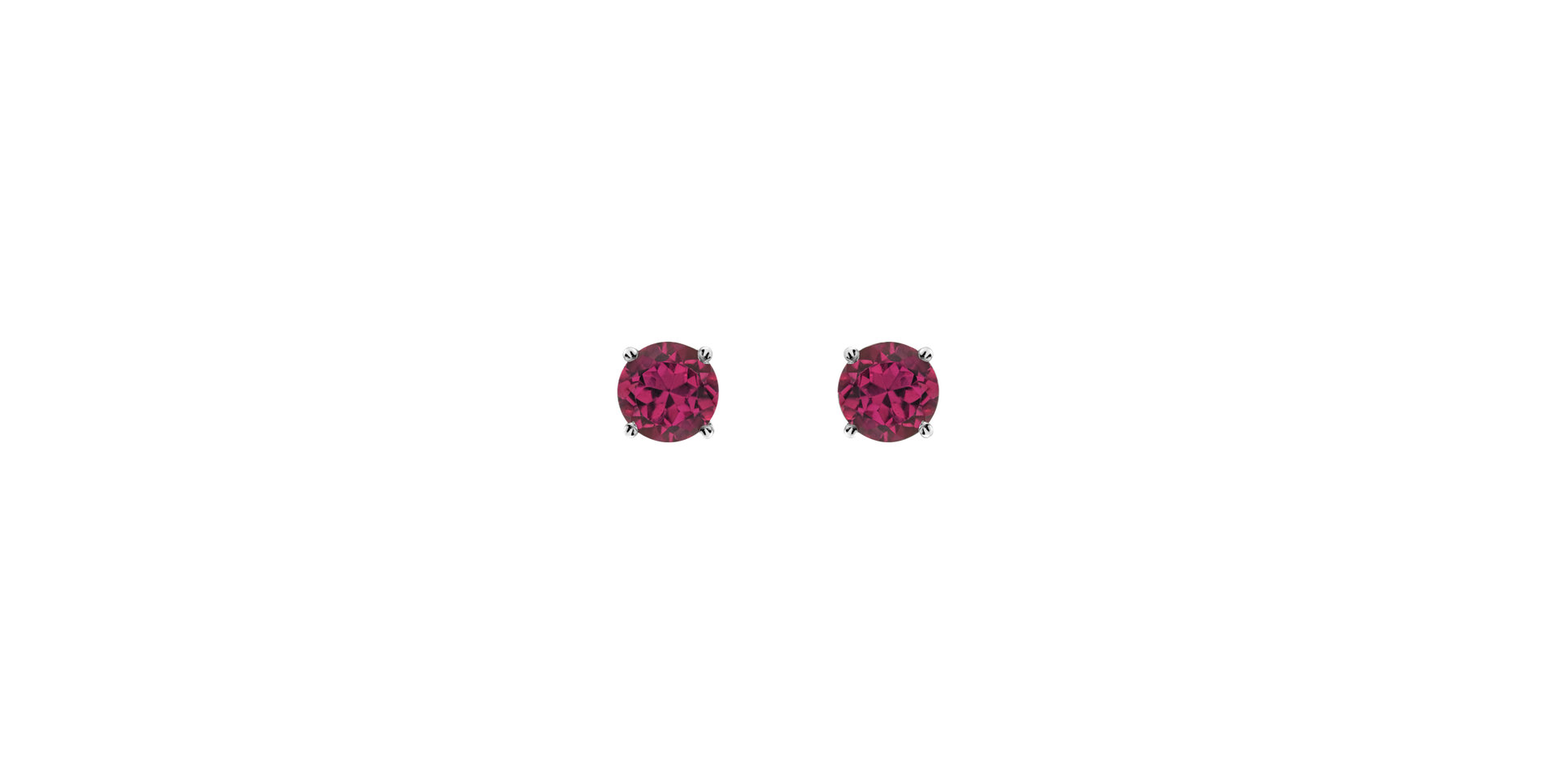 Earrings with Rhodolite Orbs