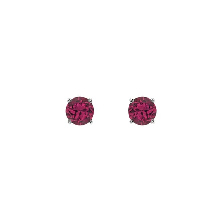 Earrings with Rhodolite Orbs