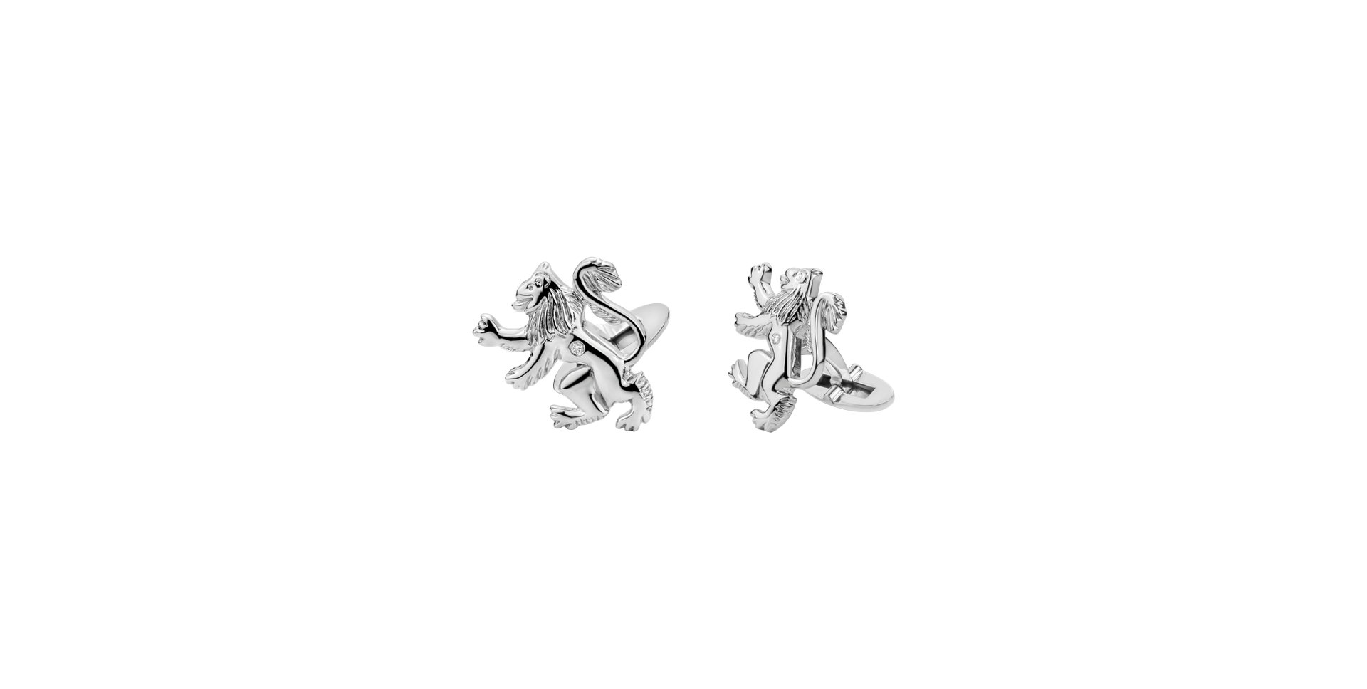 Diamond cufflinks Heraldic Lions