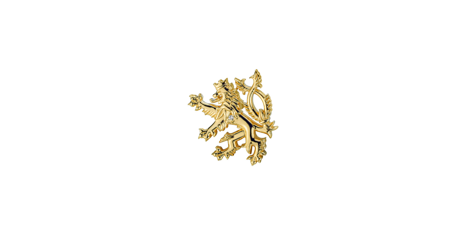 Diamond brooch Heraldic Lion