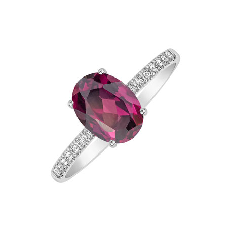 Diamond ring with Rhodolite Touch of Shine