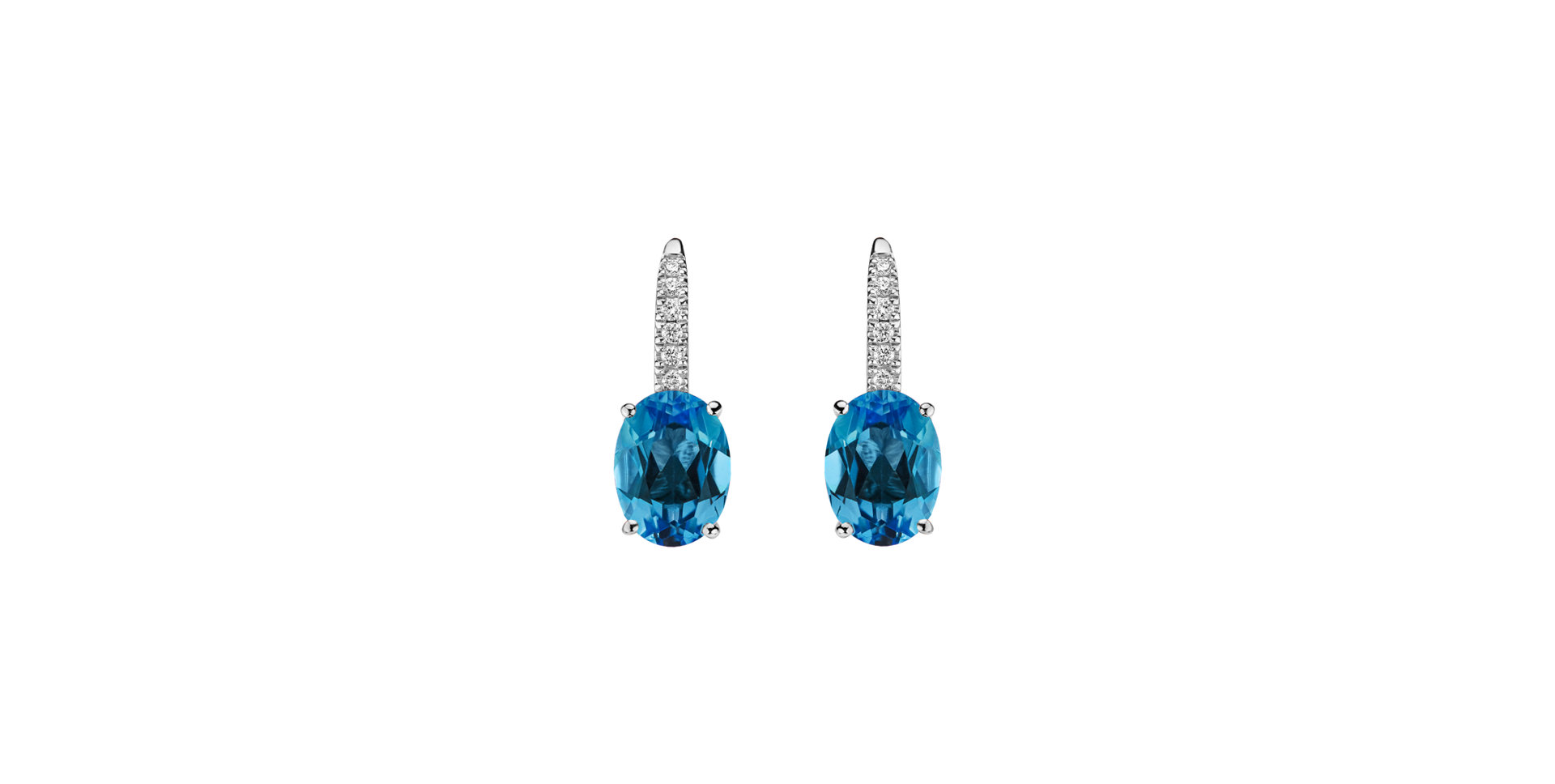 Diamond earrings with
 Topaz Iris Elegance