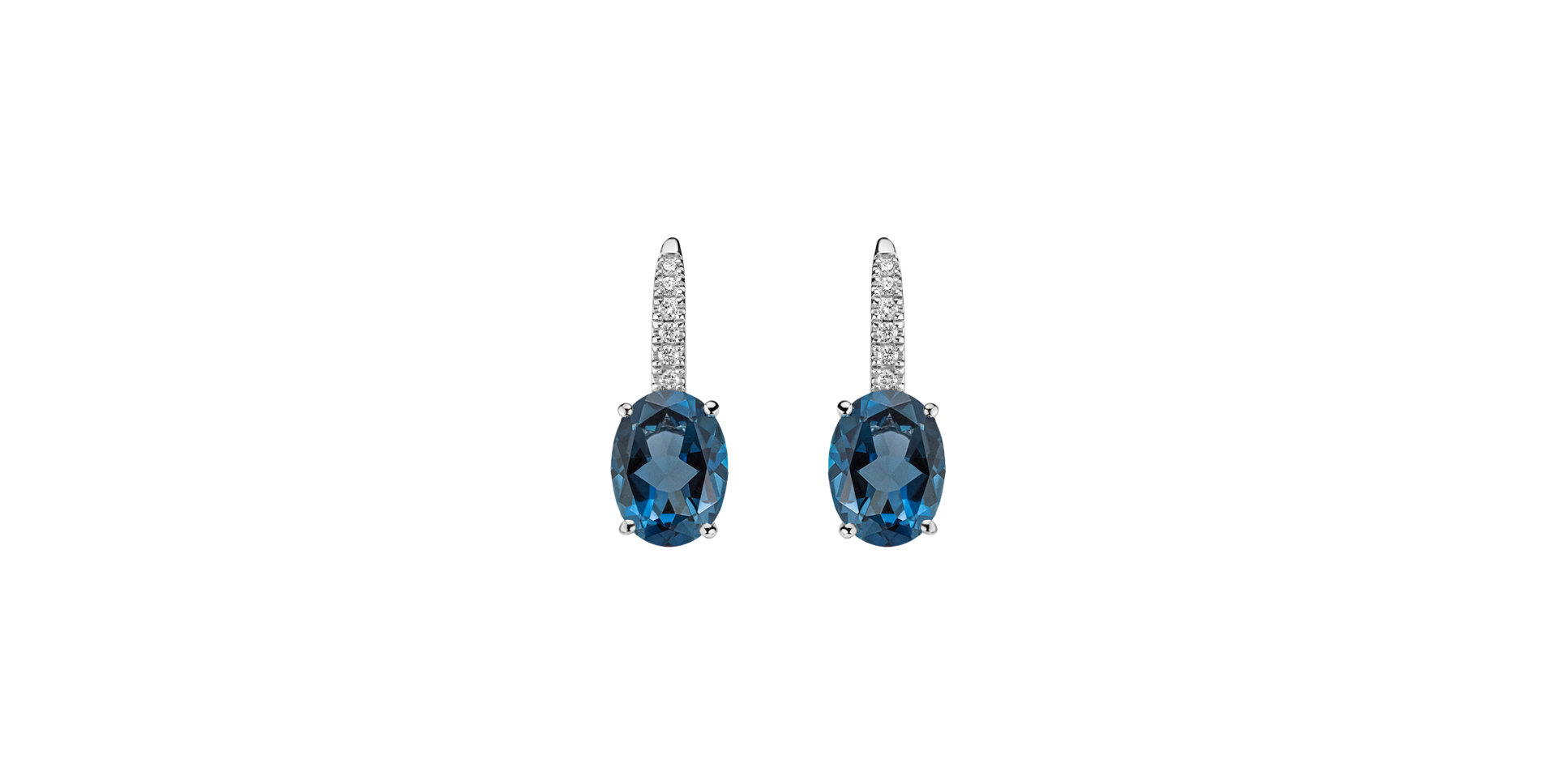 Diamond earrings with Topaz Iris Elegance