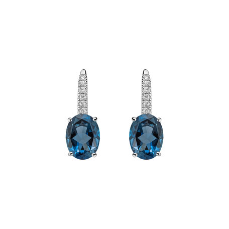 Diamond earrings with Topaz Iris Elegance