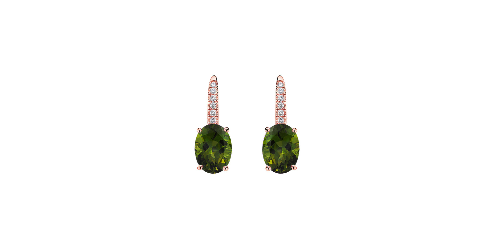Diamond earrings with Tourmaline Iris Elegance