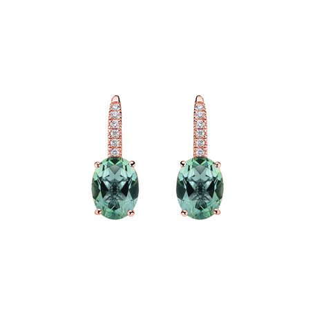 Diamond earrings with Tourmaline Iris Elegance