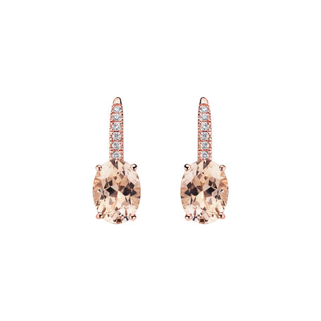 Diamond earrings with Morganite Iris Elegance