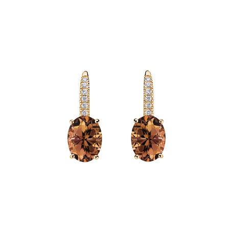 Diamond earrings with Tourmaline Iris Elegance