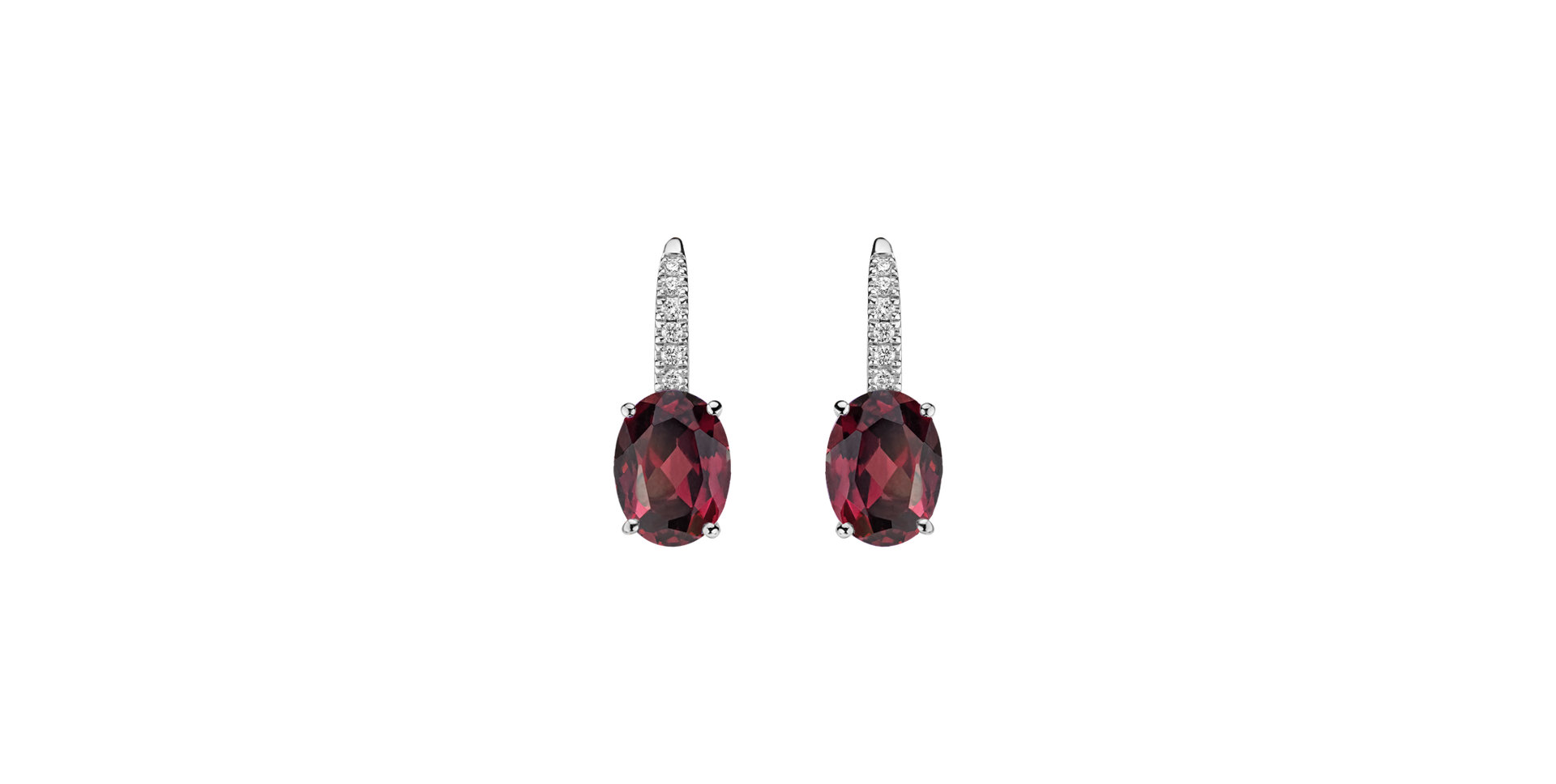 Diamond earrings with Rhodolite Niké Elegance
