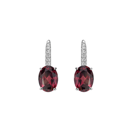Diamond earrings with Rhodolite Niké Elegance