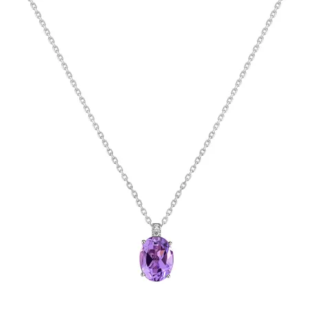 Náhrdelník s diamanty a ametystem Aurora