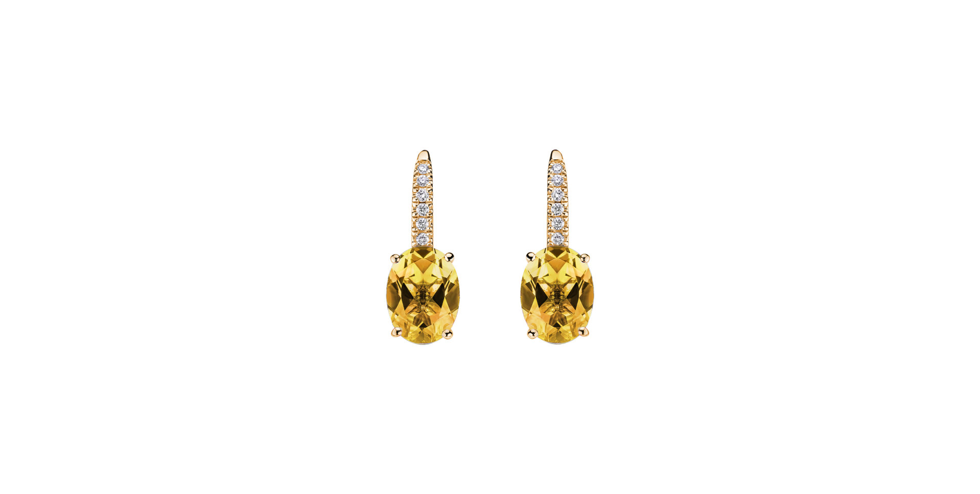 Diamond earrings with Citrine Niké Elegance