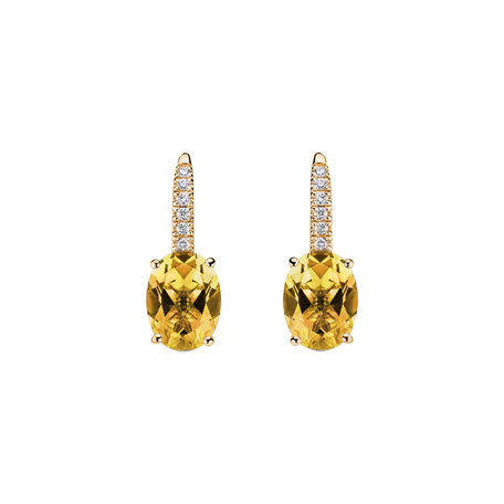 Diamond earrings with Citrine Niké Elegance