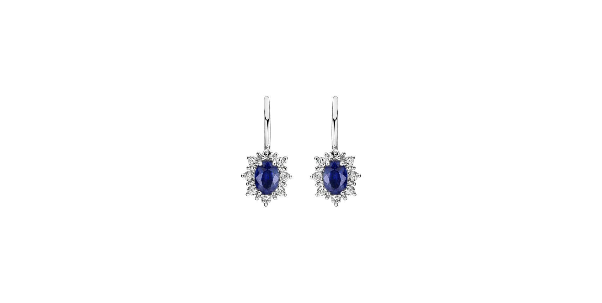 Diamond earrings with Sapphire Royal Aurora