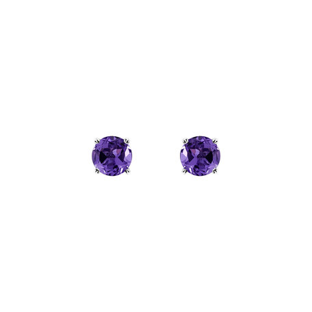 Earrings with Amethyst Orbs