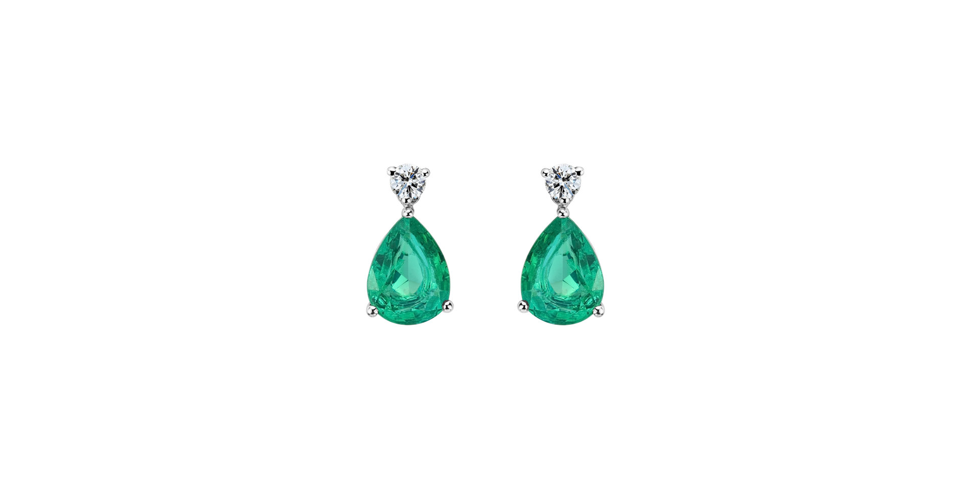 Diamond earrings with Emerald Galatea