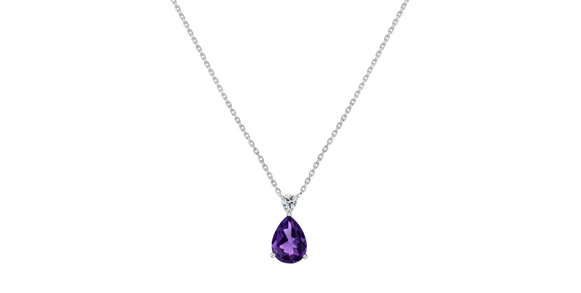 Diamond necklace with Amethyst Galatea