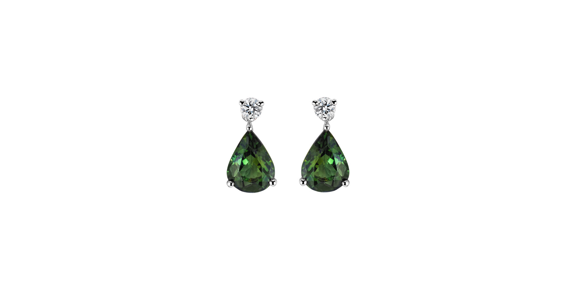 Diamond earrings with Tourmaline Galatea