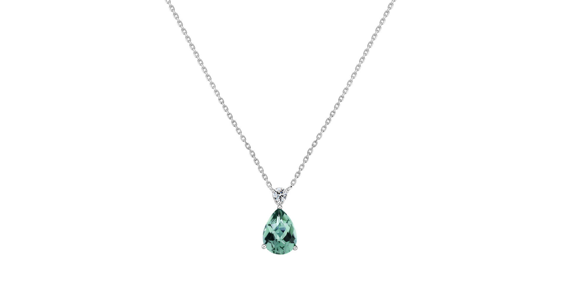 Diamond necklace with Tourmaline Galatea