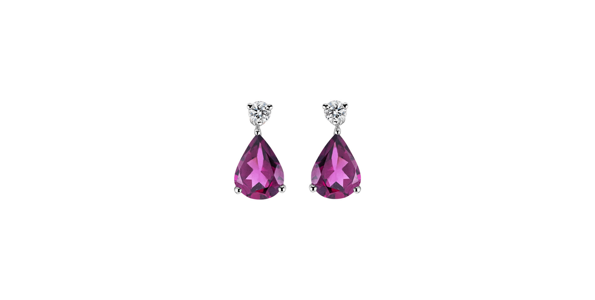 Diamond earrings with Rhodolite Galatea