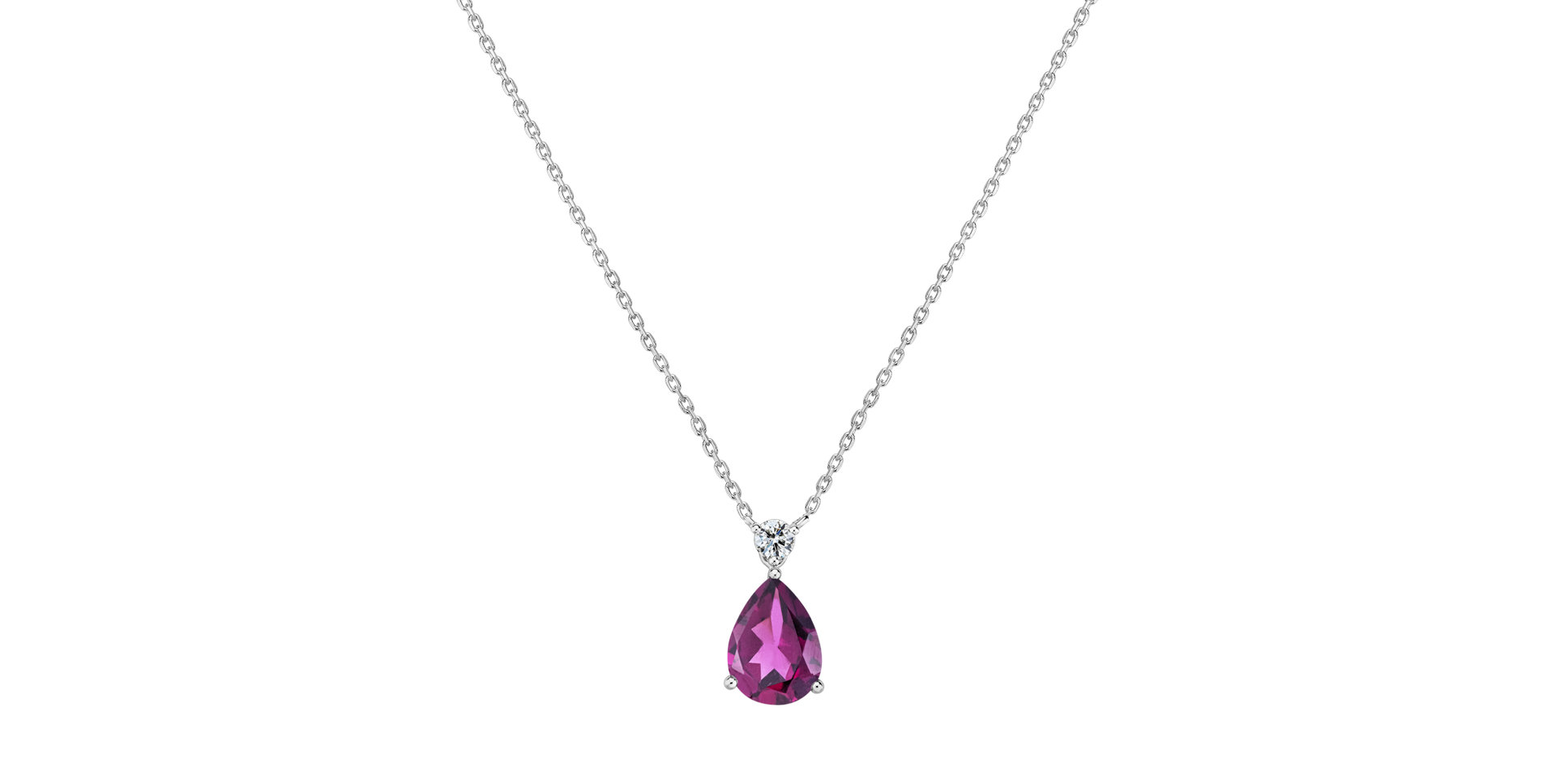 Diamond necklace with Rhodolite Galatea