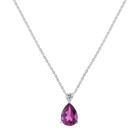Diamond necklace with Rhodolite Galatea