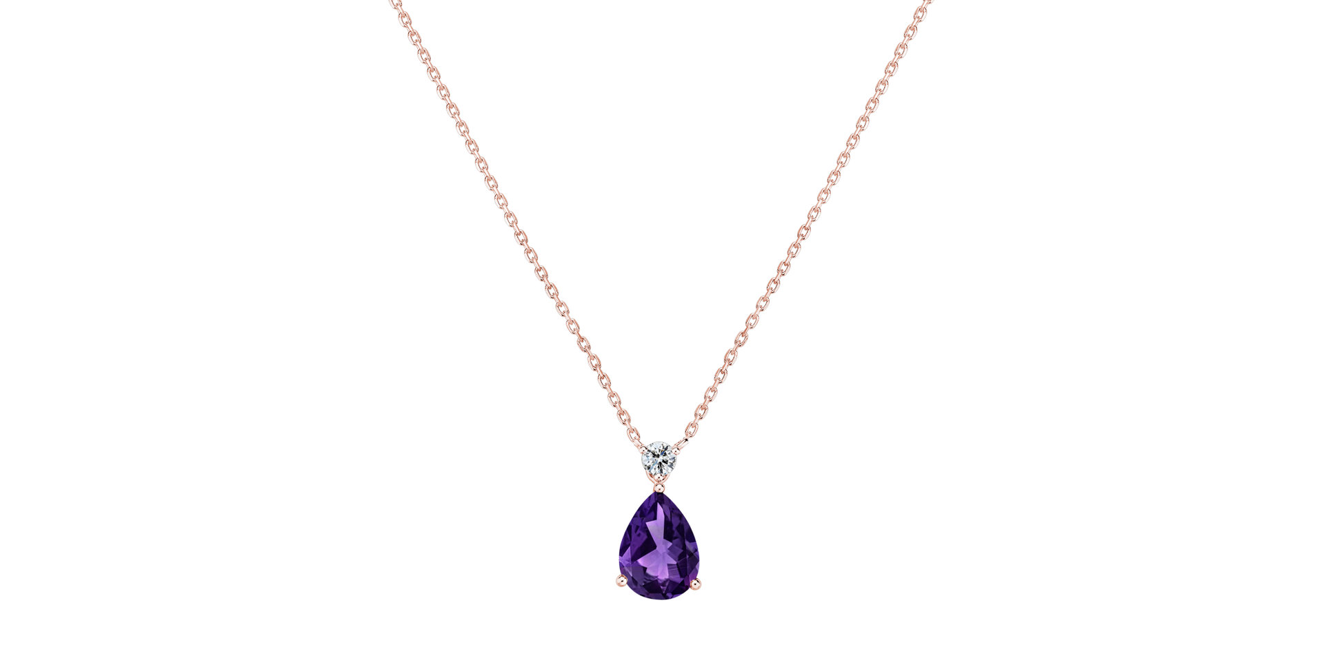 Diamond necklace with Amethyst Galatea