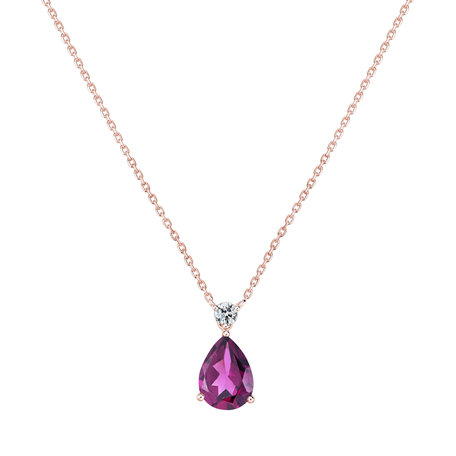 Diamond necklace with Rhodlolite Galatea