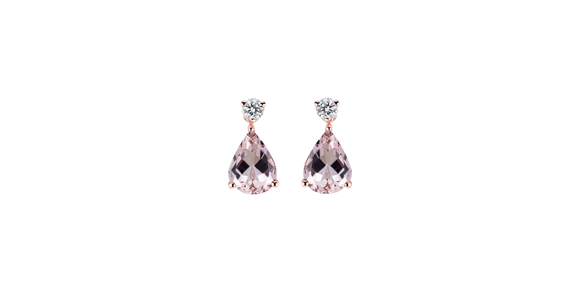 Diamond earrings with Morganite Galatea