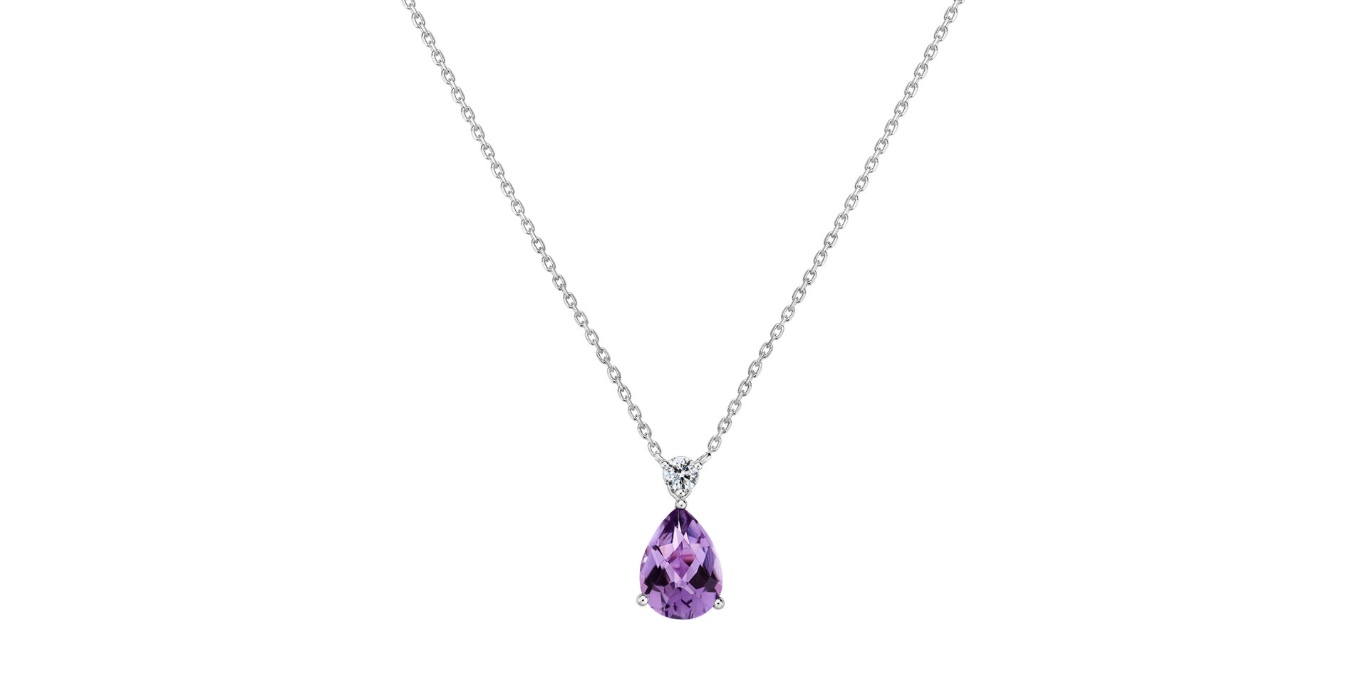 Diamond necklace with Amethyst Ismene