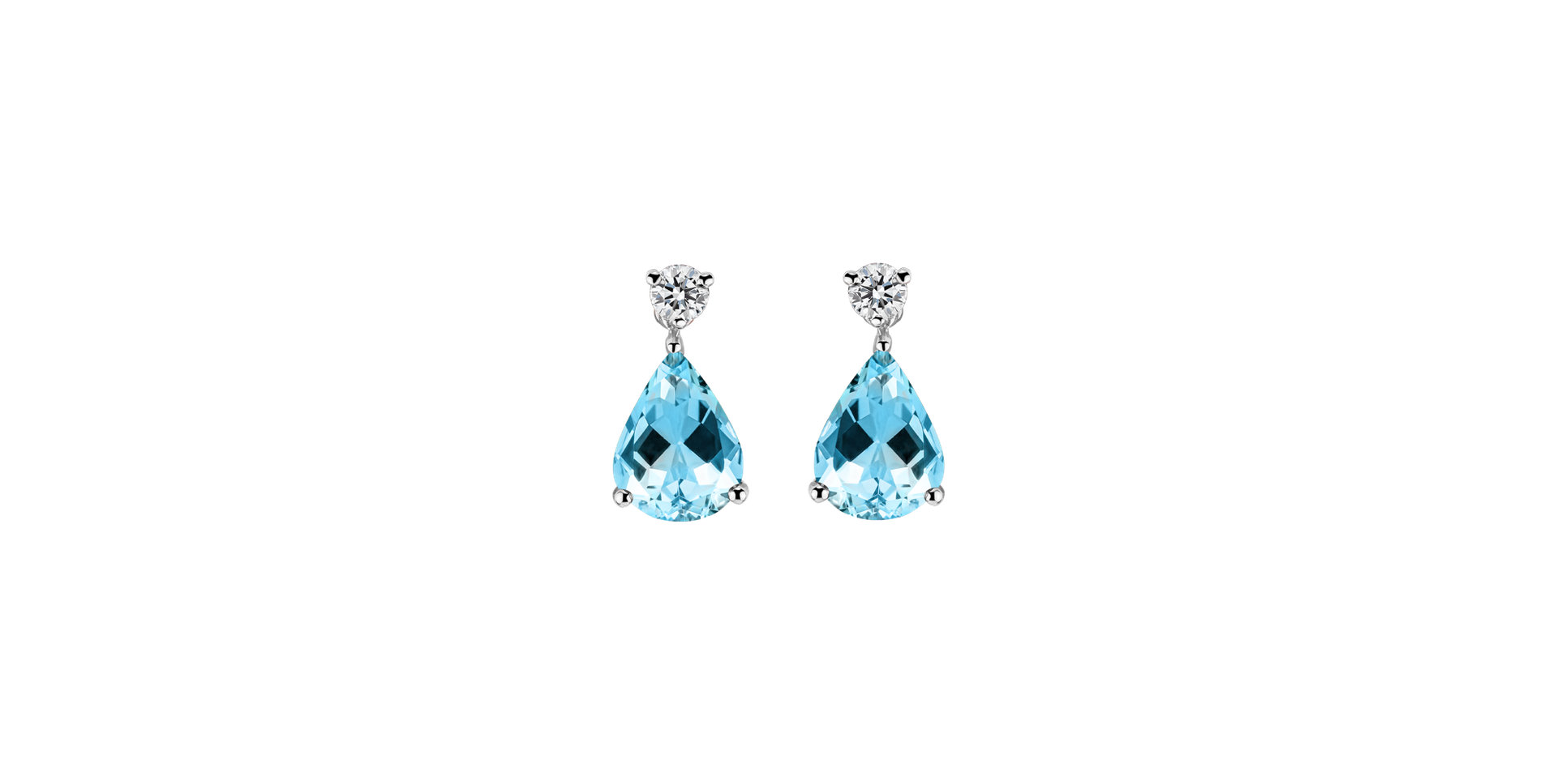 Diamond earrings with Topaz Ismene