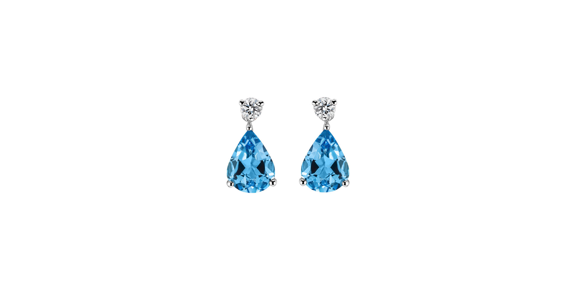 Diamond earrings with Topaz Ismene