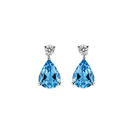 Diamond earrings with Topaz Ismene