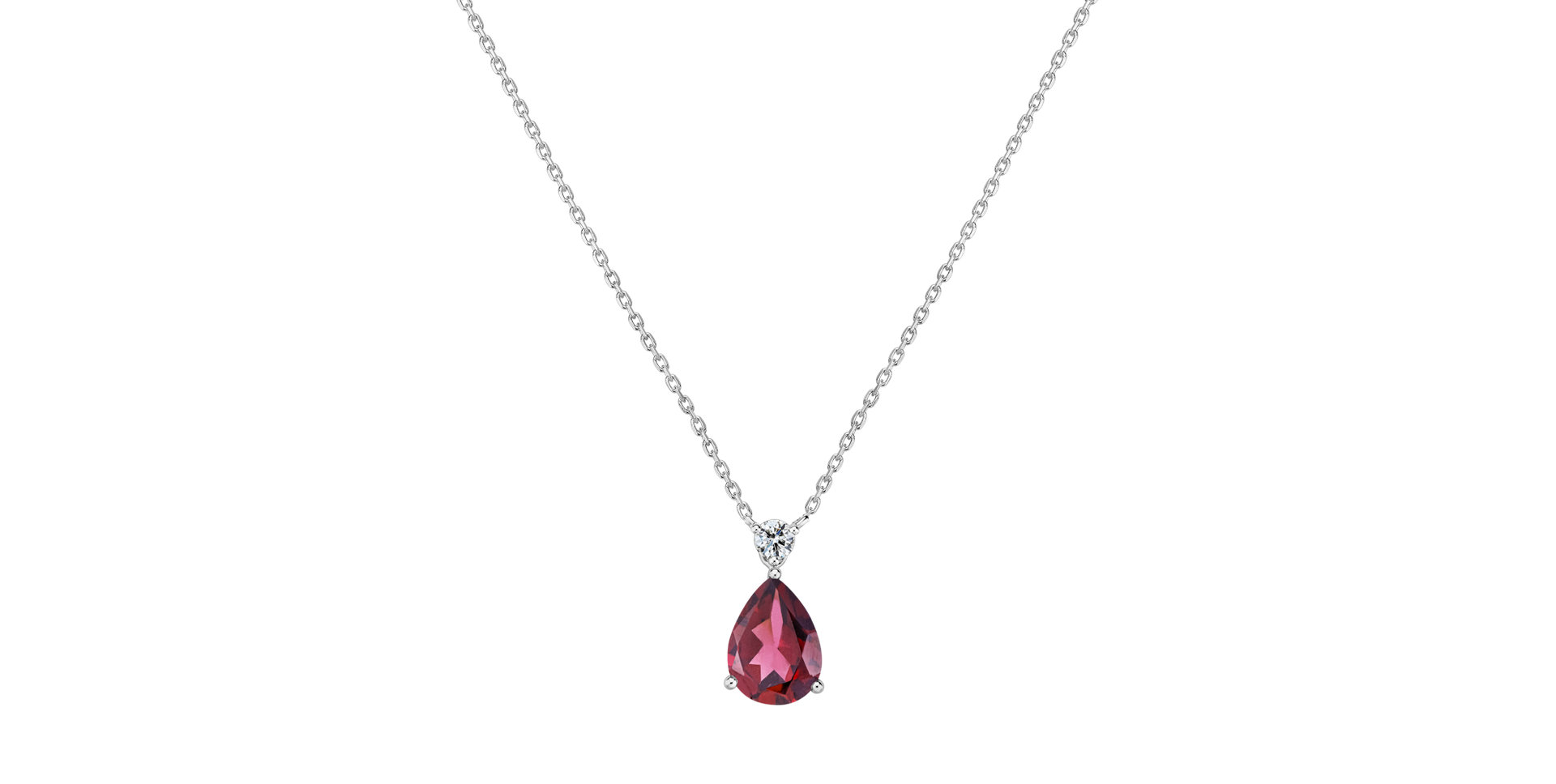 Diamond necklace with Rhodolite Ismene