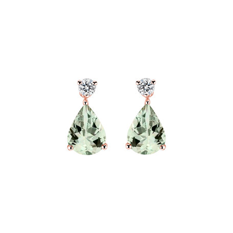 Diamond earrings with Amethyst Ismene