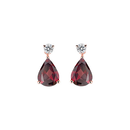 Diamond earrings with Rhodolite Ismene