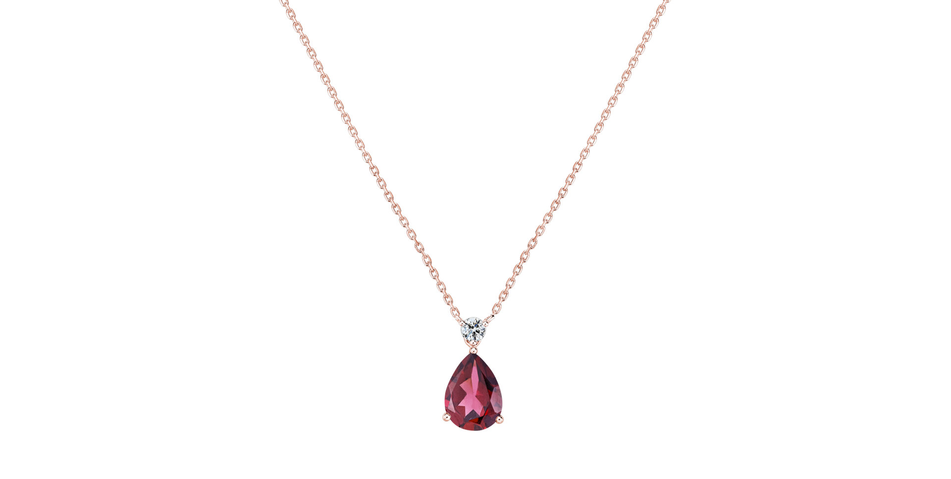 Diamond necklace with Rhodolite Ismene