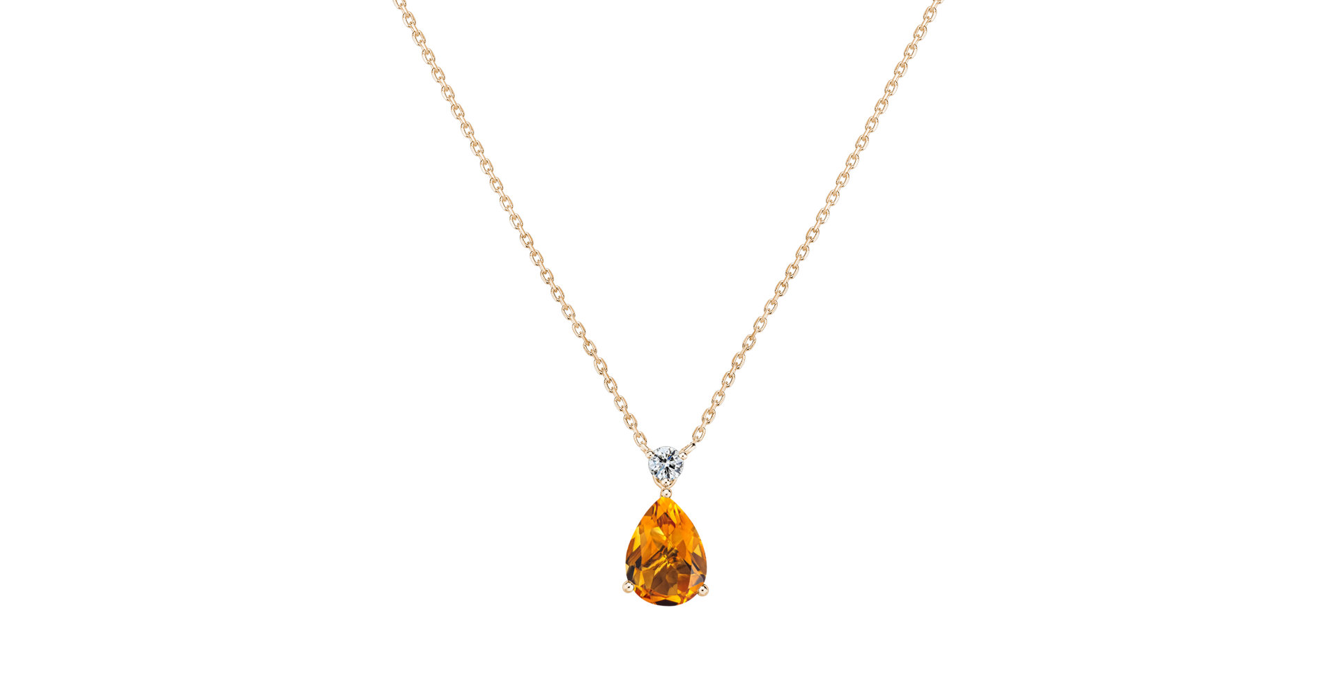 Diamond necklace with Citrine Ismene