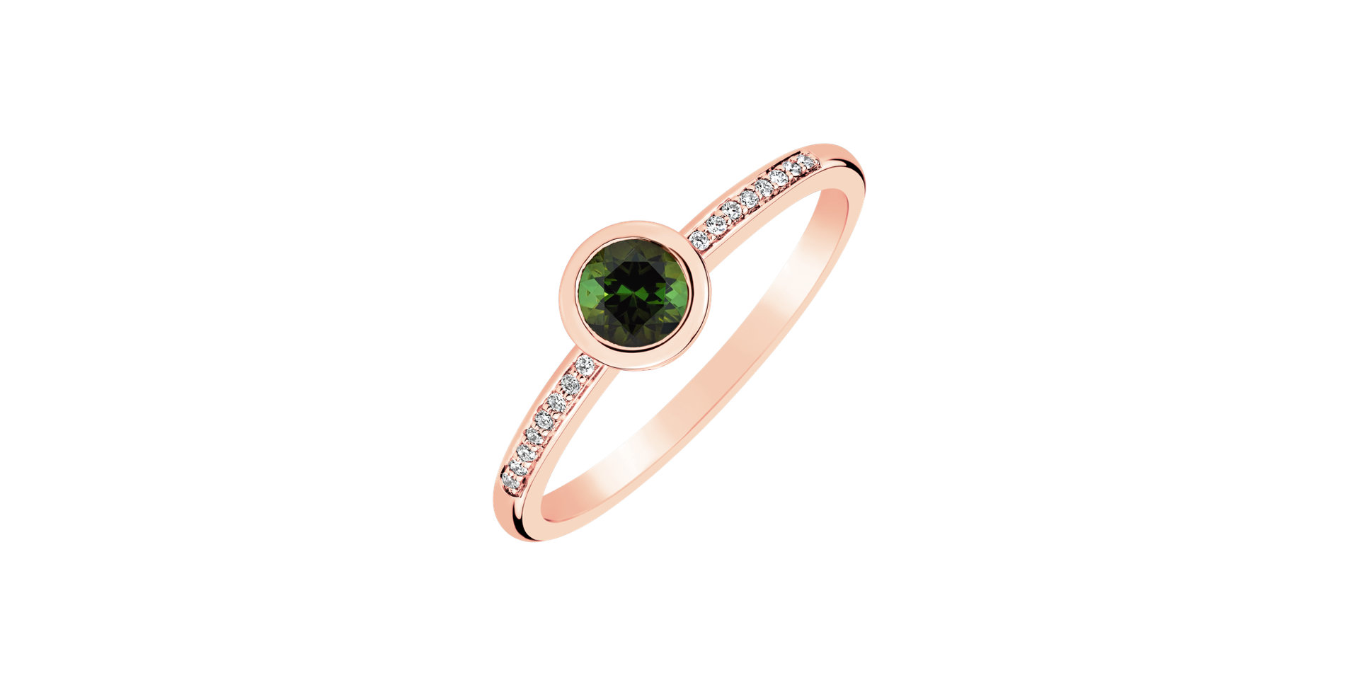 Diamond ring with Tourmaline Regal Elegance