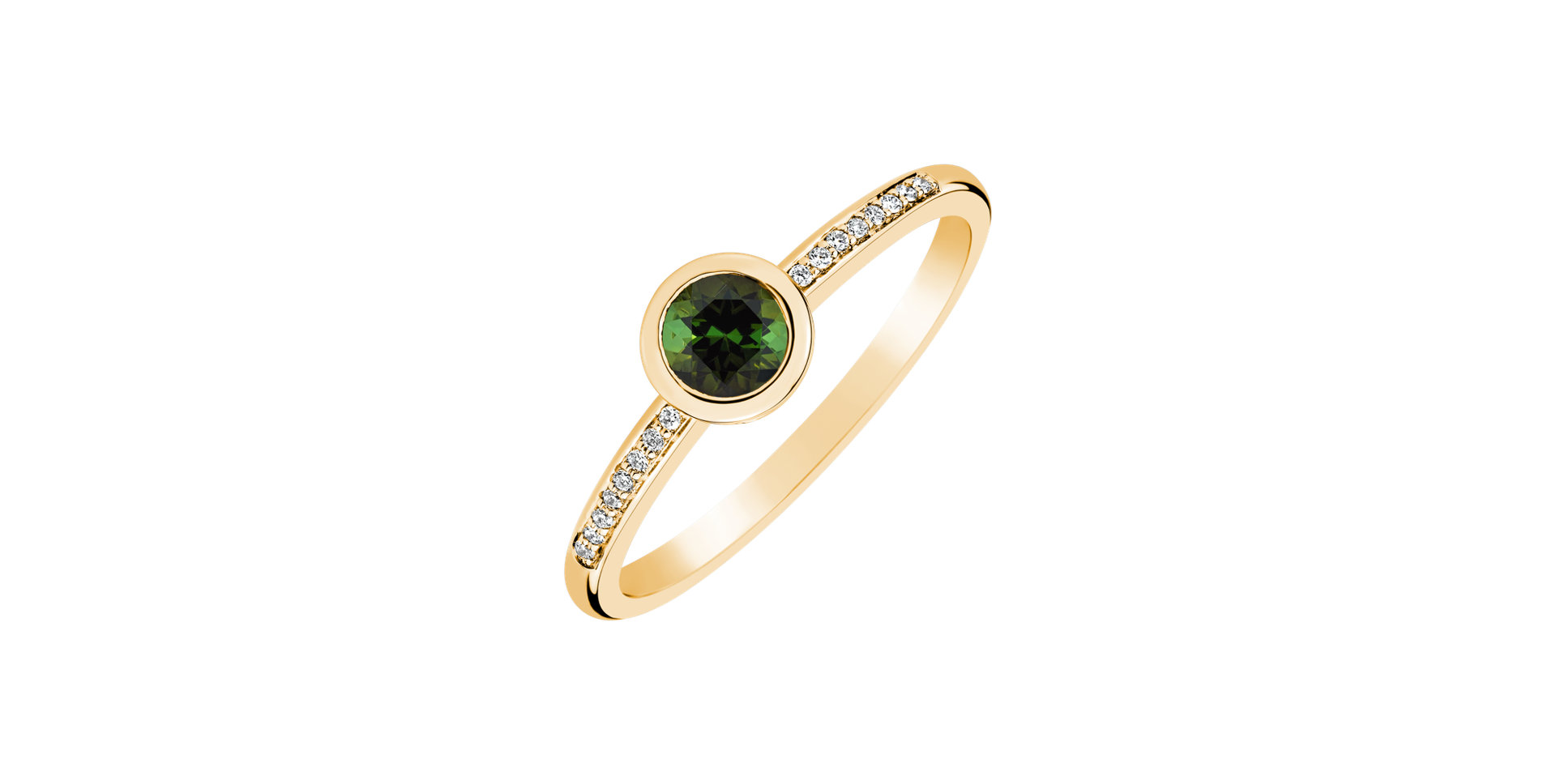 Diamond ring with Tourmaline Regal Elegance