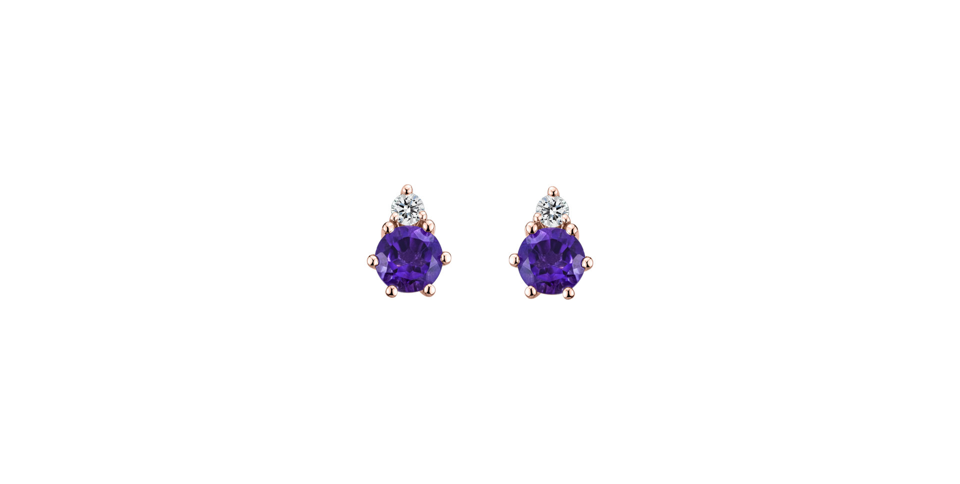 Diamond earrings with Amethyst Lux