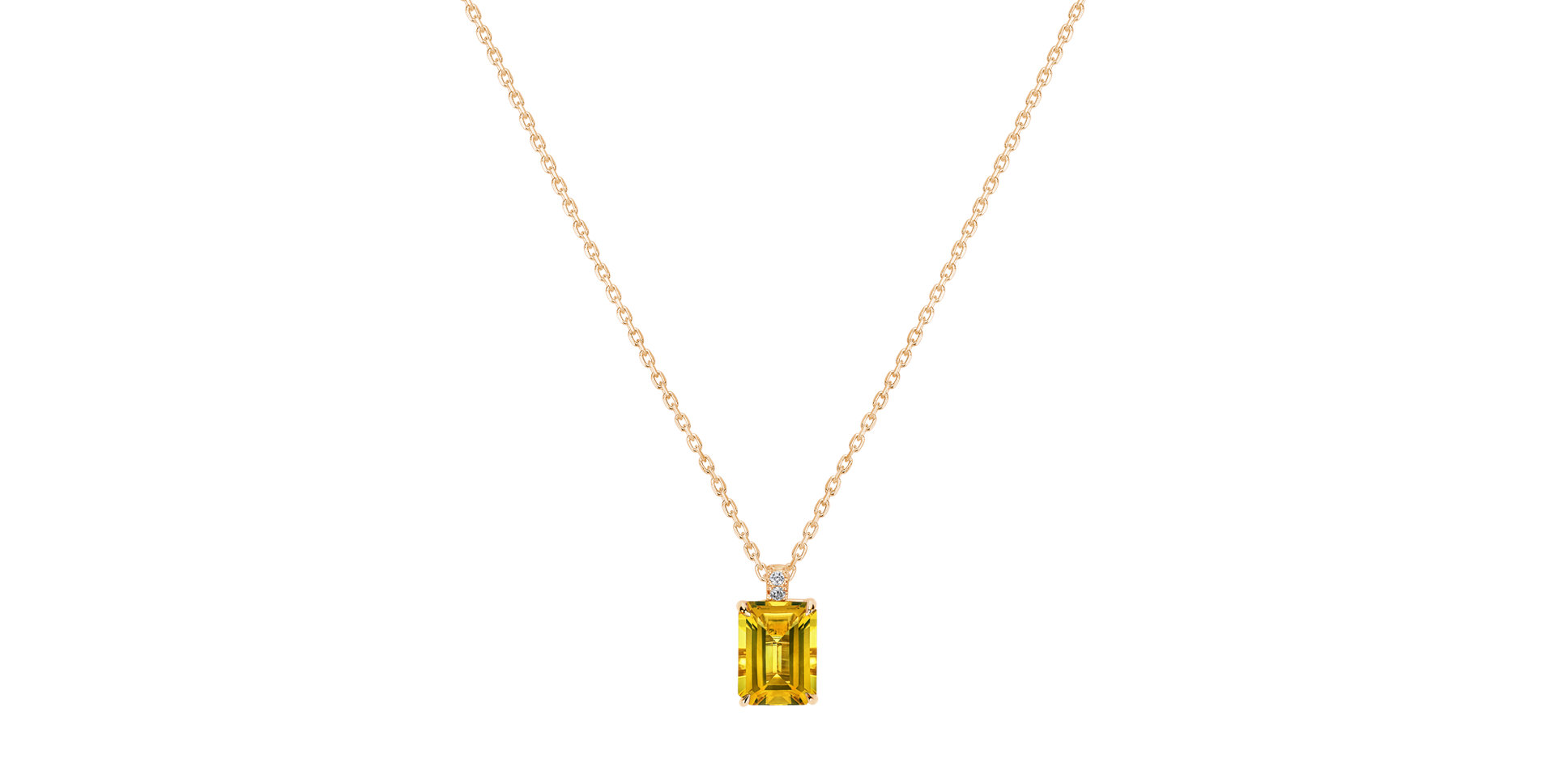 Diamond necklace with Citrine Mireth